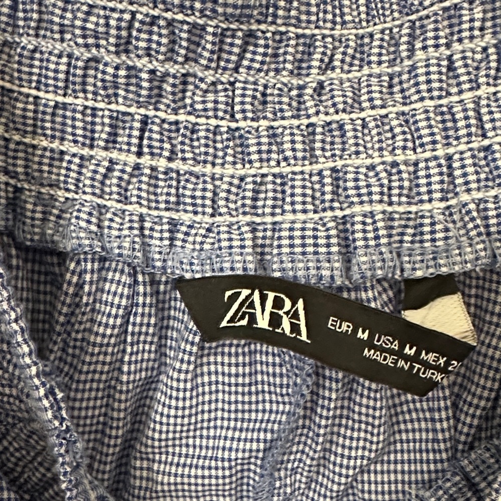 Zara Blue Ruffled Blouse - Picture 3 of 3